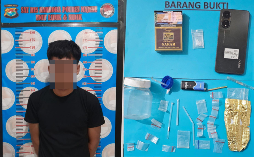 Kedapatan Bawa Sabu, Pemuda di BTN Pullewa Terciduk Satuan Reserse Narkoba Polres Majene