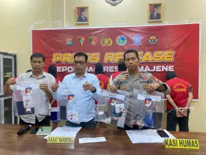 Tujuh Tersangka Narkoba, Dua Diduga Jaringan Lintas Provinsi Di Amankan Satnarkoba Polres Majene