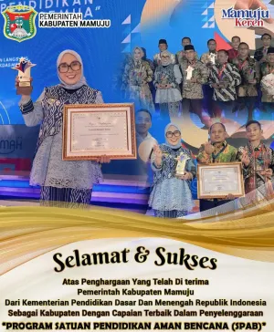 Pemkab Mamuju Terima Penghargaan Dari Mendikdasmen RI Sebagai SPAB Terbaik Se Indonesia