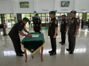 Danrem 142/Tatag Pimpin Acara Penerimaan Tugas dan Tanggung Jawab Pejabat Baru