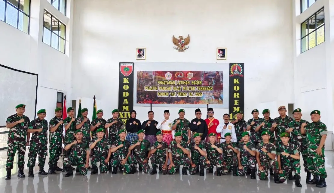 Danrem 142/Tatag Resmi Buka Latihan Kader Pelatih Pencak Silat Militer TA 2025