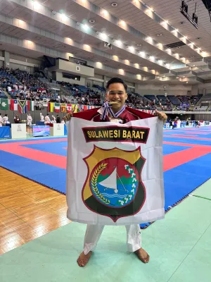 Bripda Muh. Risaldi, Polisi Karateka Polda Sulbar, Kibarkan Merah Putih di Jepang!