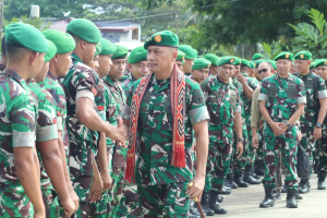 Pangdam XXIII/Palaka Wira Disambut Hangat prajurit Korem 142/Tatag